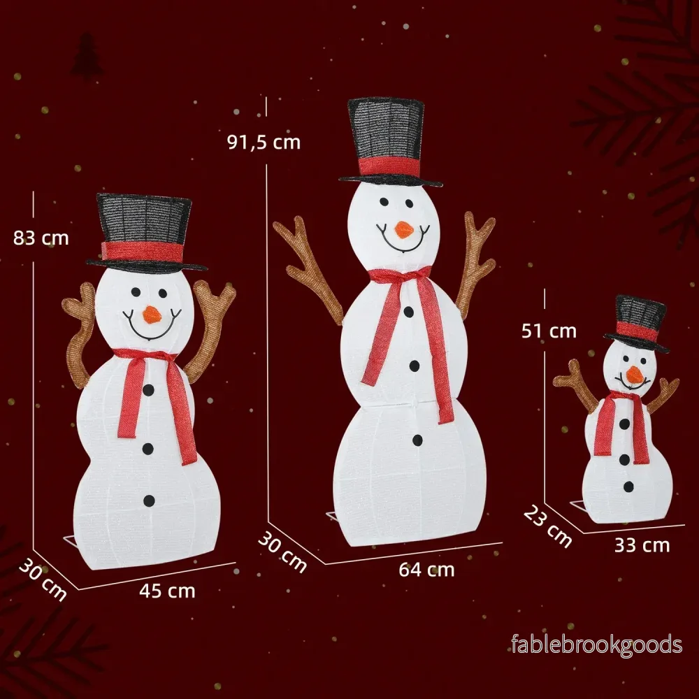 Utomhus LED-snögubbefamiljedekoration, vattentät, stål - Bild 3