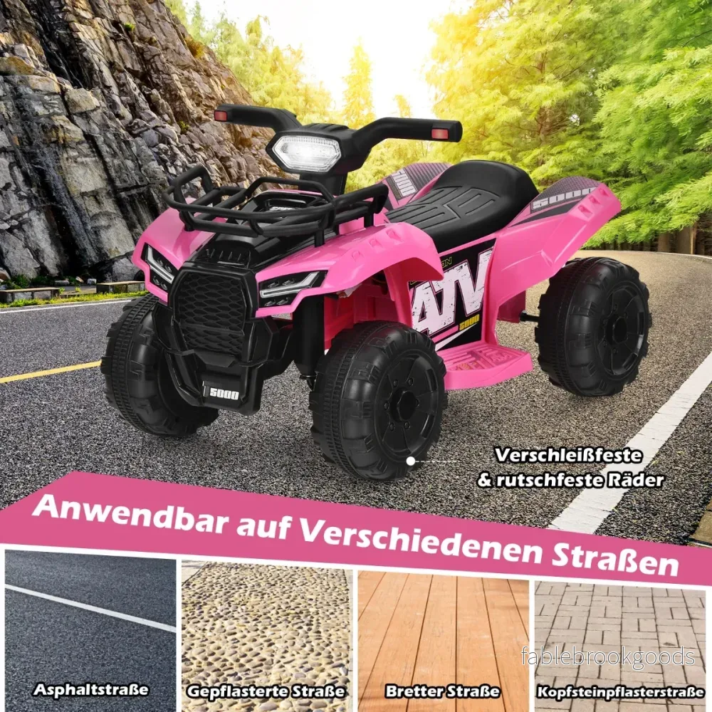 Elektrisk – fyrhjuling för barn med förvaringsutrymme Mini musik + – 44 x 66 x 42 cm – Rosa och svart - Bild 3