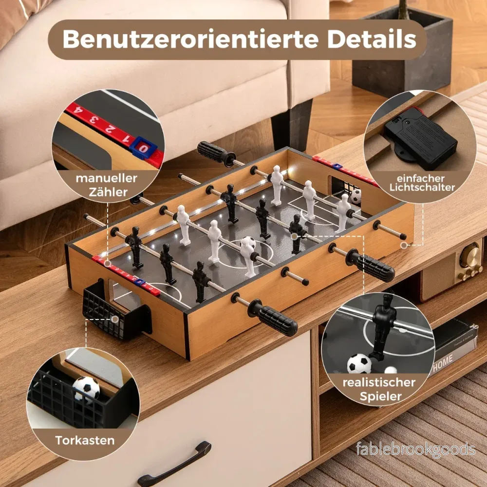 Bordsfotboll – inklusive fotbollar och LED ljus mini spelbord – 2 – Natur - Bild 3