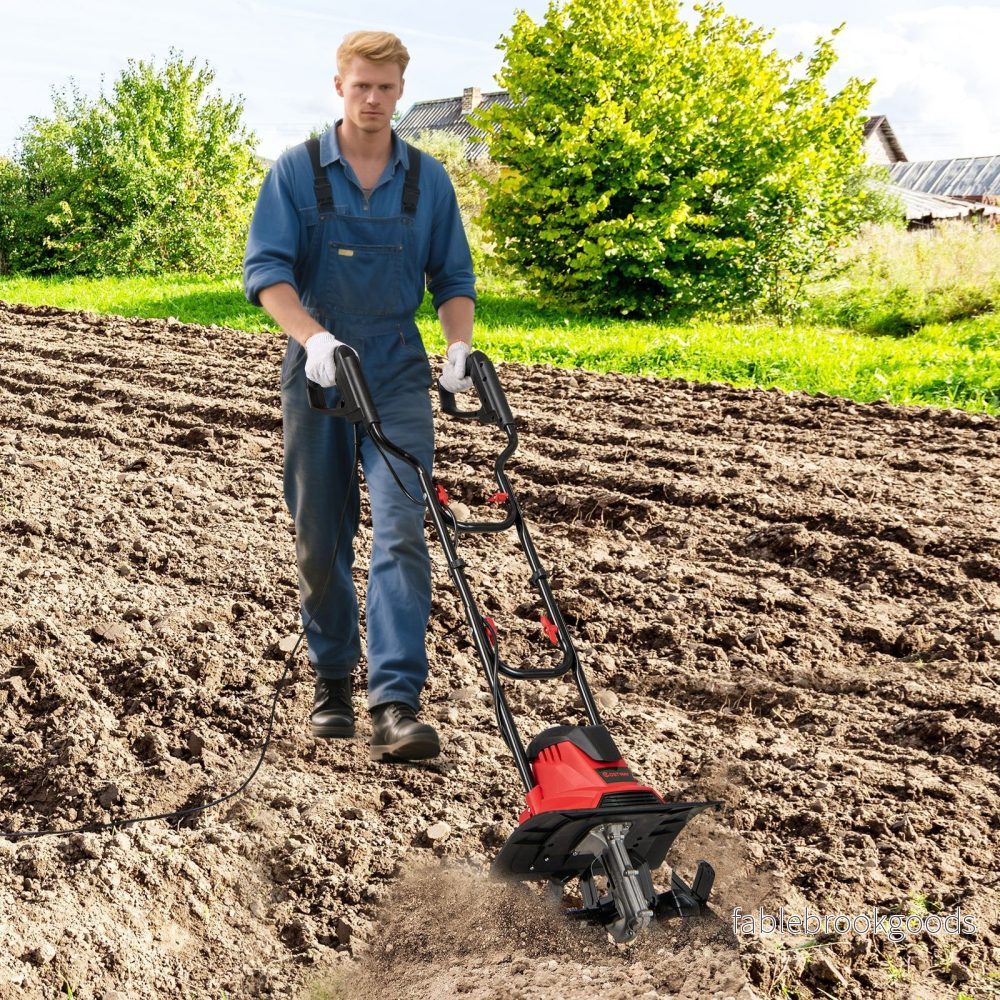 Elektrisk – motorhacka 1200W | Arbetsbredd Arbetsdjup varv/min hopfällbar trädgårdshacka – 36 cm 22 cm 380 36,5 x 24 x 138 cm – Röd - Bild 3