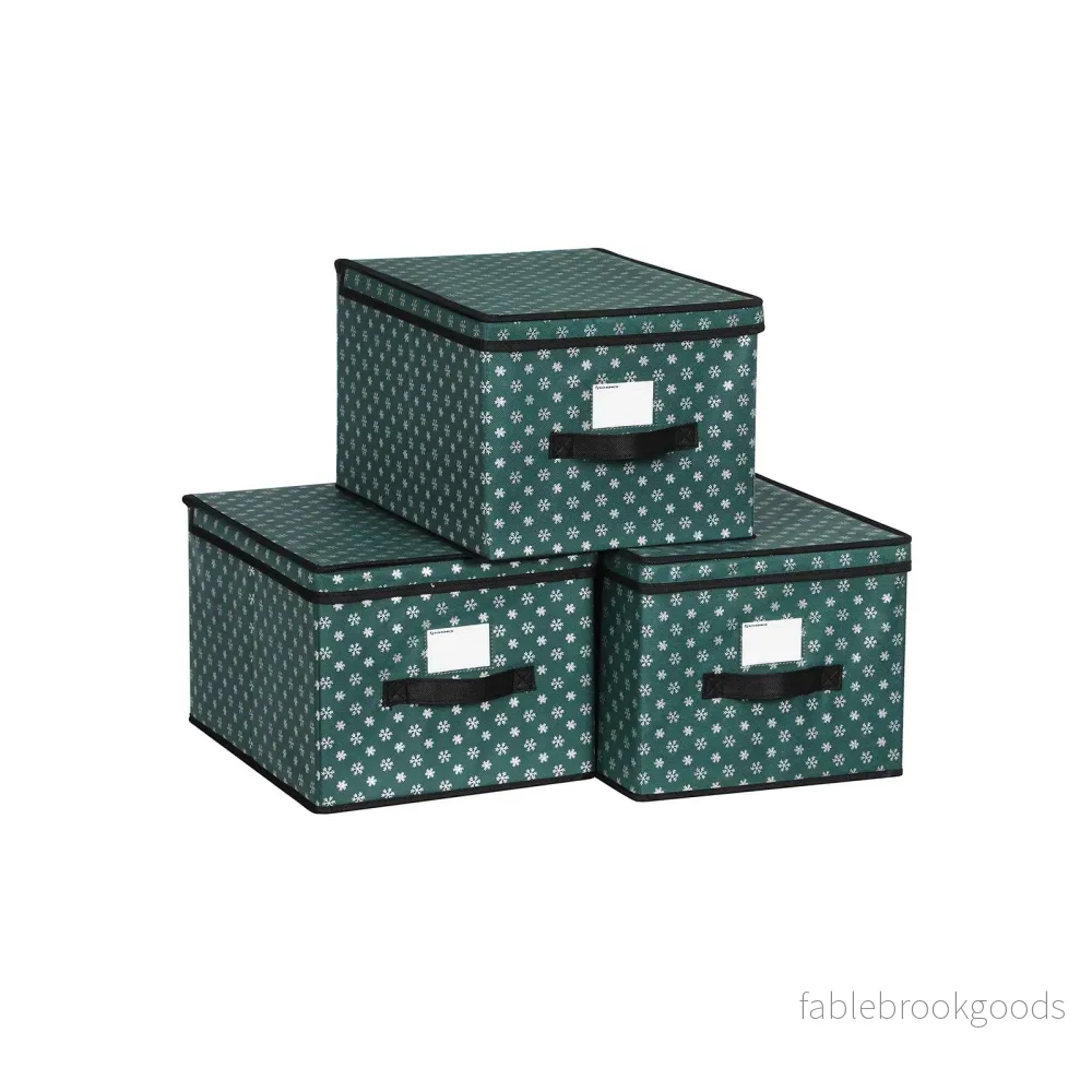 Förvaringsboxar – Set om 3 med lock – Grön Förvaringsboxar – Set om 3 med lock – Grön