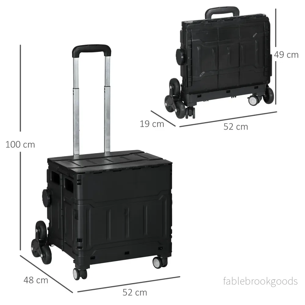 Hopfällbar shoppingvagn, 80 kg kapacitet, trappklättrare - Bild 3