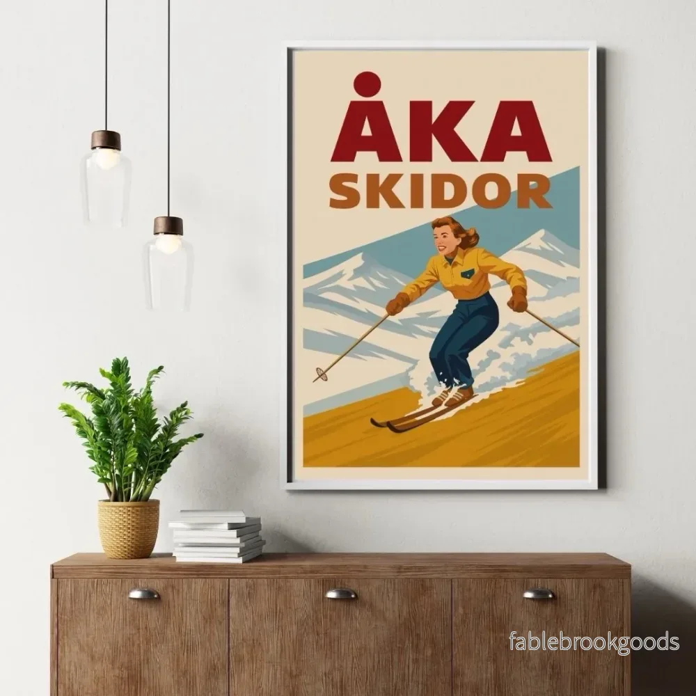 Retro poster - Åka skidor - Bild 3