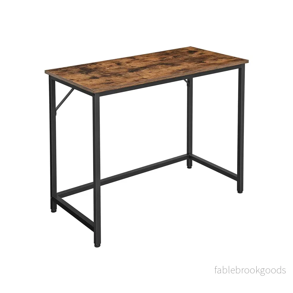 Skrivbord – Vintage finish – Stålram – Brun/svart Skrivbord – Vintage finish – Stålram – Brun/svart
