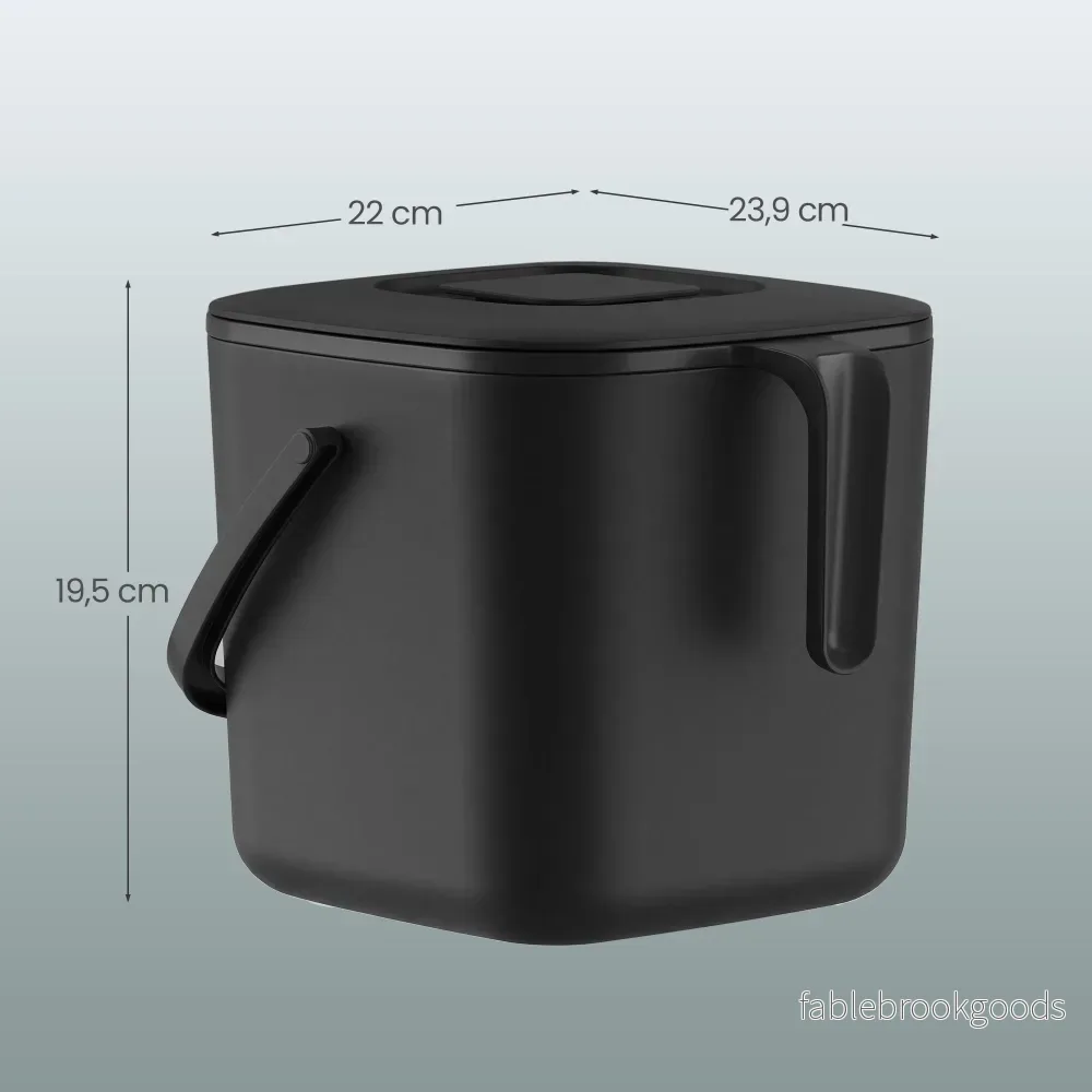 Gft-emmer - Geurdicht met Deksel en Handgreep - Zwart - 24 x 20 x 19,5 cm - Bild 3