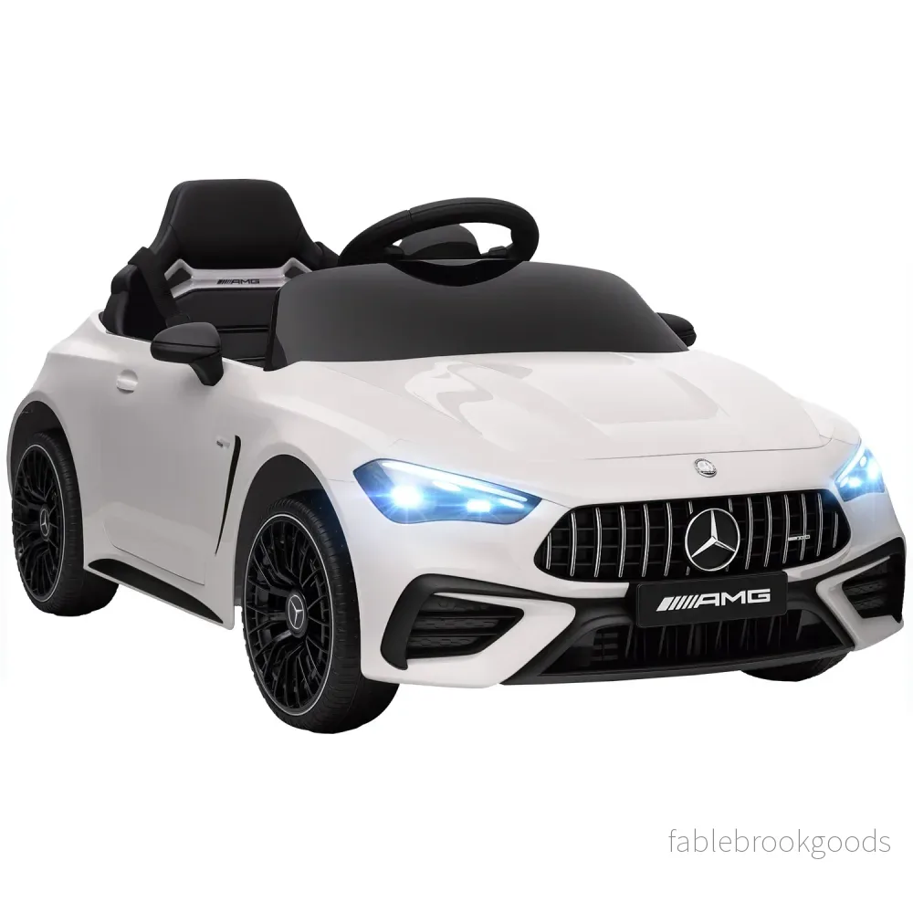 Elbil för barn, Mercedes Design, 12V, Fjärrkontroll, LED, Vit