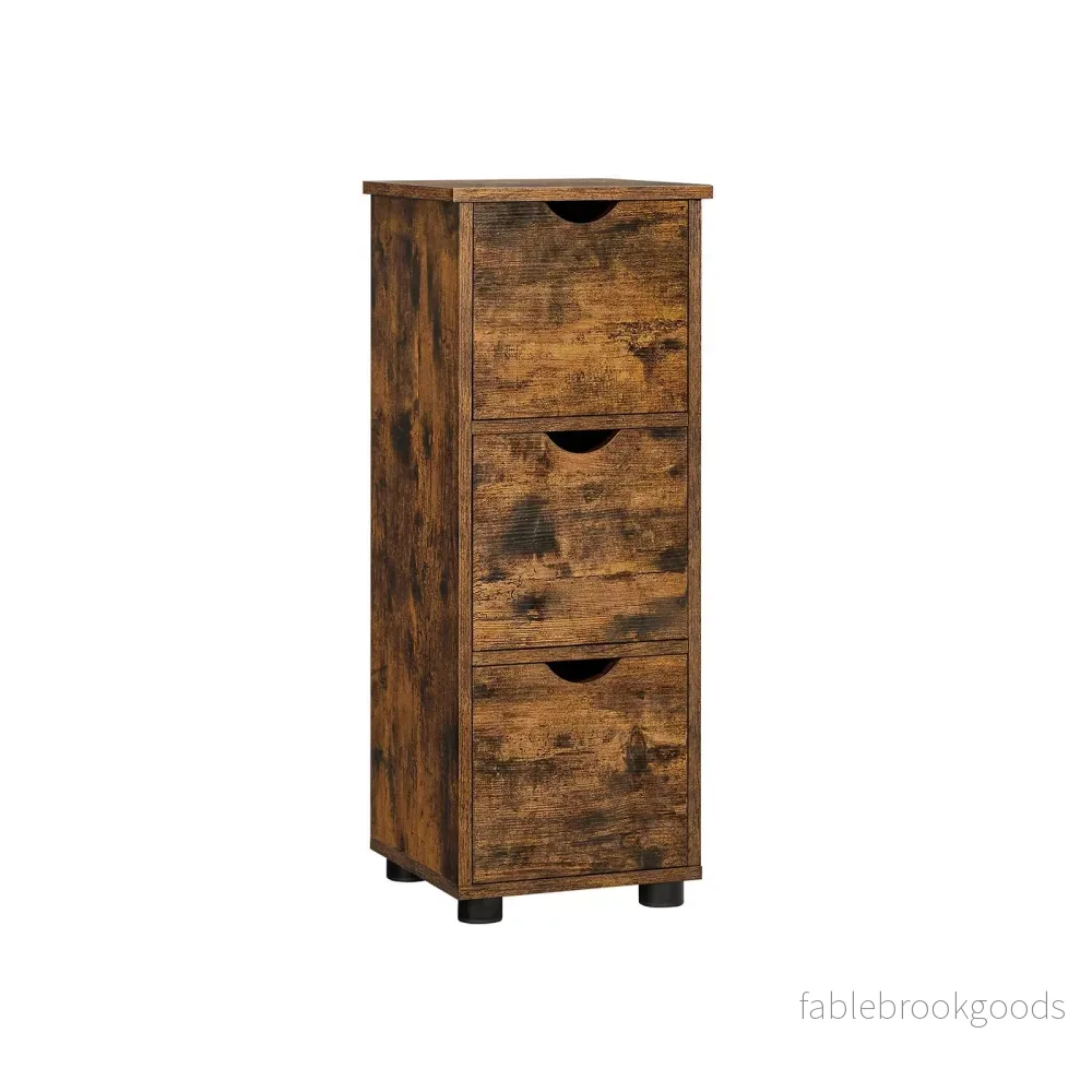 Badrumsskåp – 3 lådor – Vintage brun Badrumsskåp – 3 lådor – Vintage brun