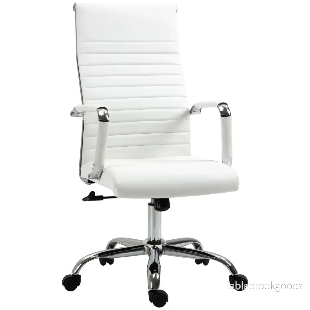 Ergonomisk vit kontorsstol, 360° vridbar, 120 kg Kapacitet