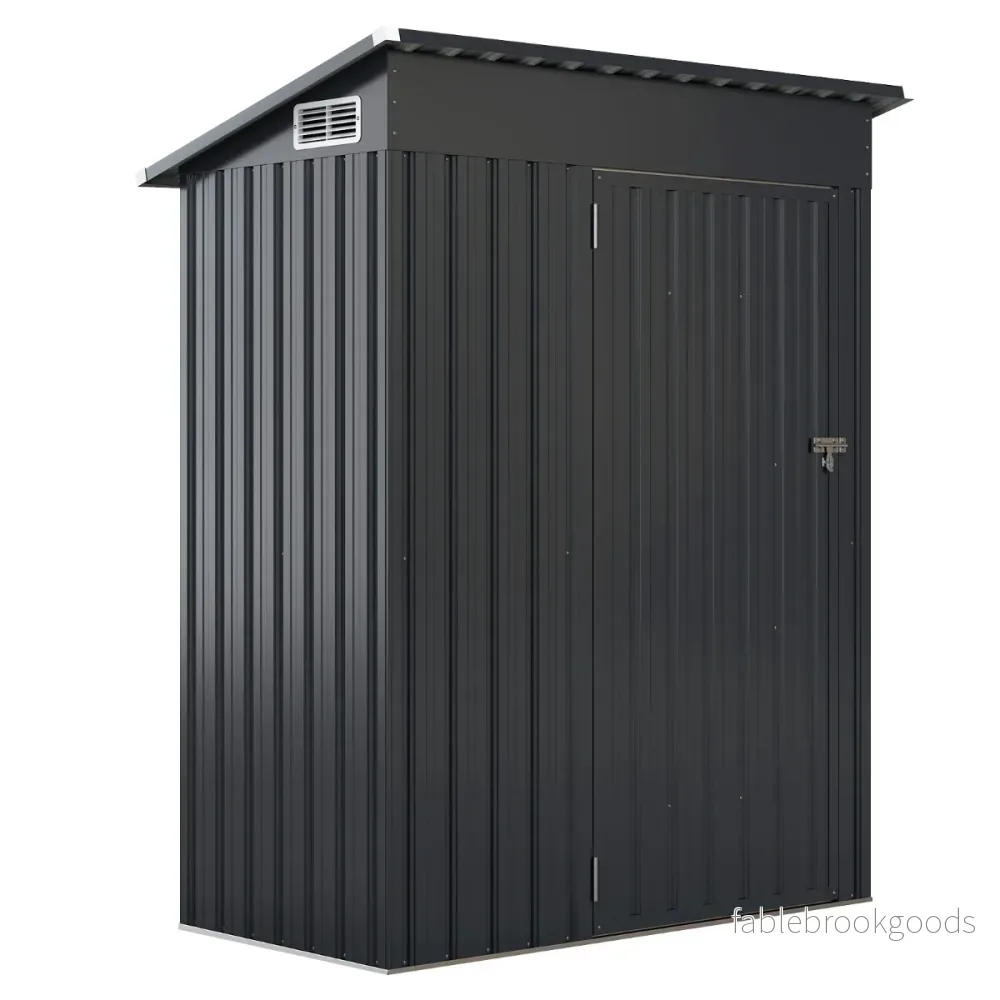 Trädgårdshus – i metall | m³ redskapsbod med taktak – 150 x 90,5 x 185 cm 1,5 – Mörkgrå
