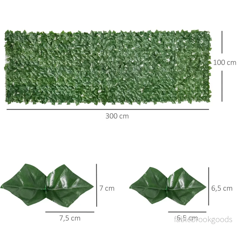 Artificiell integritetshäck – mörkgrön, 300x100cm, trädgård & uteplats - Bild 3