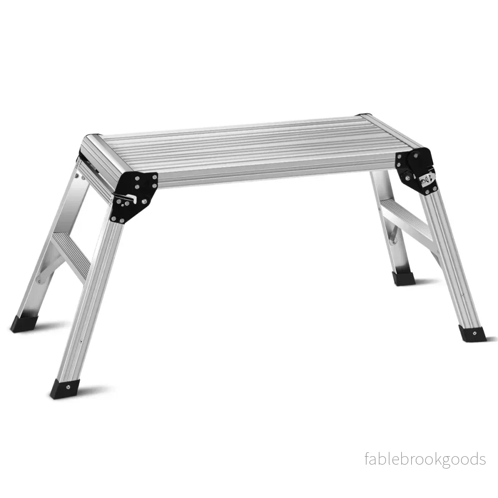 Aluminiumplattform – Fällbar arbetsbänk Stege Arbetsplattform – 150 kg – Silver - Bild 2