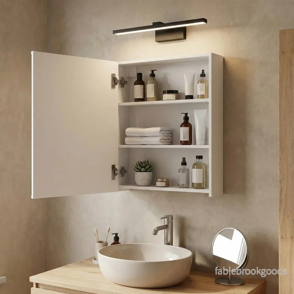 Spiegelkast - Verstelbare Planken - Modern - Wit - Bild 3