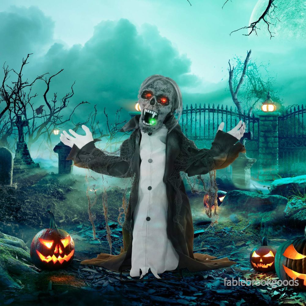 Animerat Halloween zombieskelett med rörliga armar - Bild 2