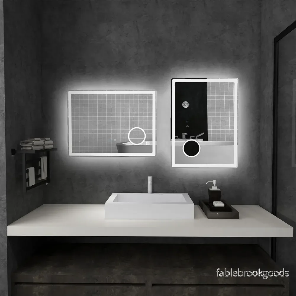 LED badrumsspegel med 3X förstoring, Touch, Anti-Imma - Bild 2