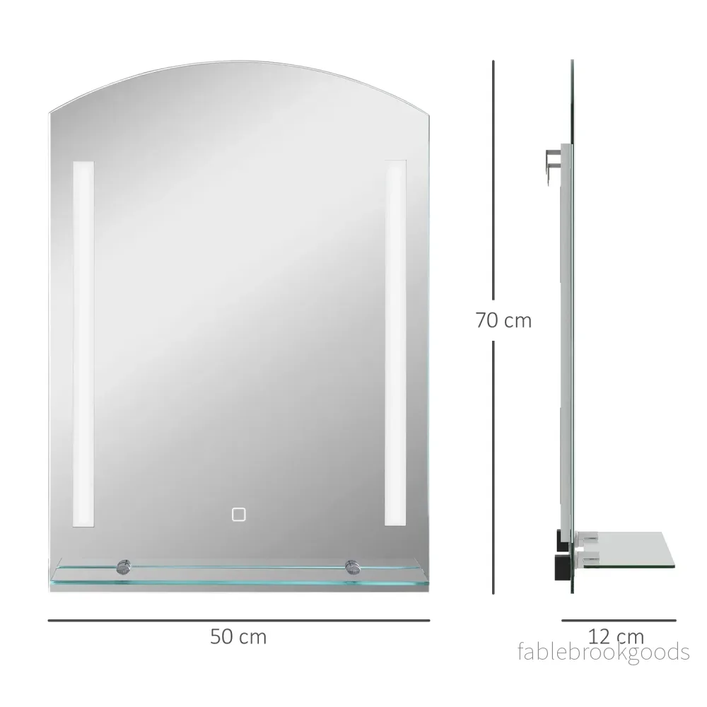 Badrumsspegel med lampor, 3 färger & Touch Switch, 50x70cm - Bild 3