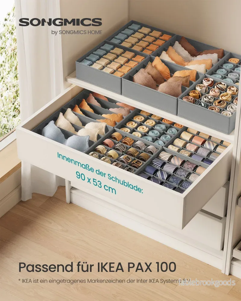 Lade-organizer - Opvouwbaar - Set van Meerdere Boxen - Duifgrijs - 28 x 26 x 10 cm - Bild 2