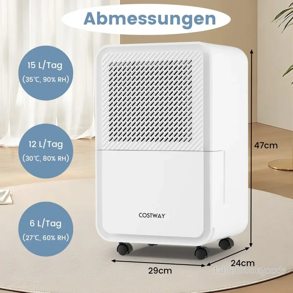 l/dag – avfuktare för hemmet, med lägen och timmars timer – 15 4 24 – Vit