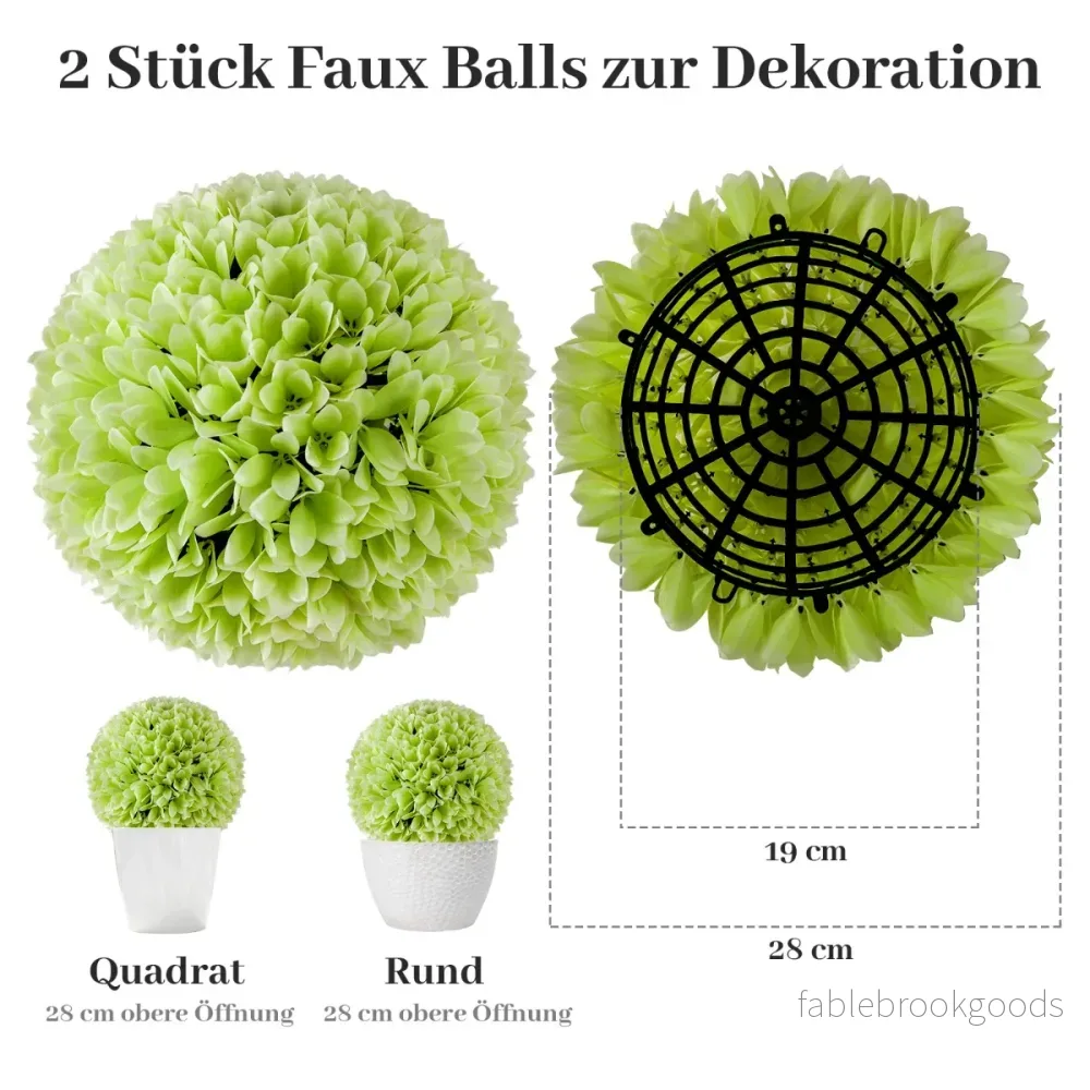 Set – med buxbomkulor, UV beständiga dekorativa bollar, topiary konstgjord växt, – 2 Ø 28 cm – Grön - Bild 2