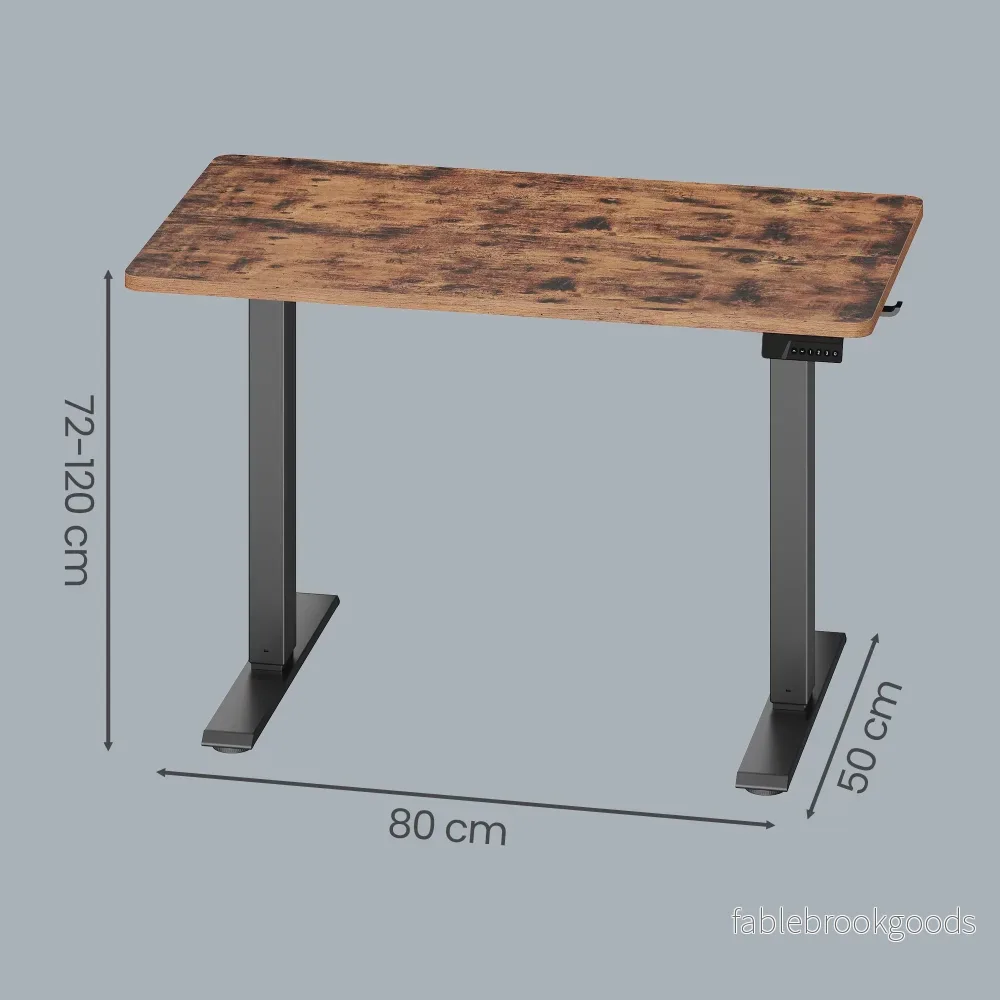 Elektrisch Zit-Sta Bureau - 80 x 50 cm - Geheugenfunctie - Vintage Bruin - Bild 3