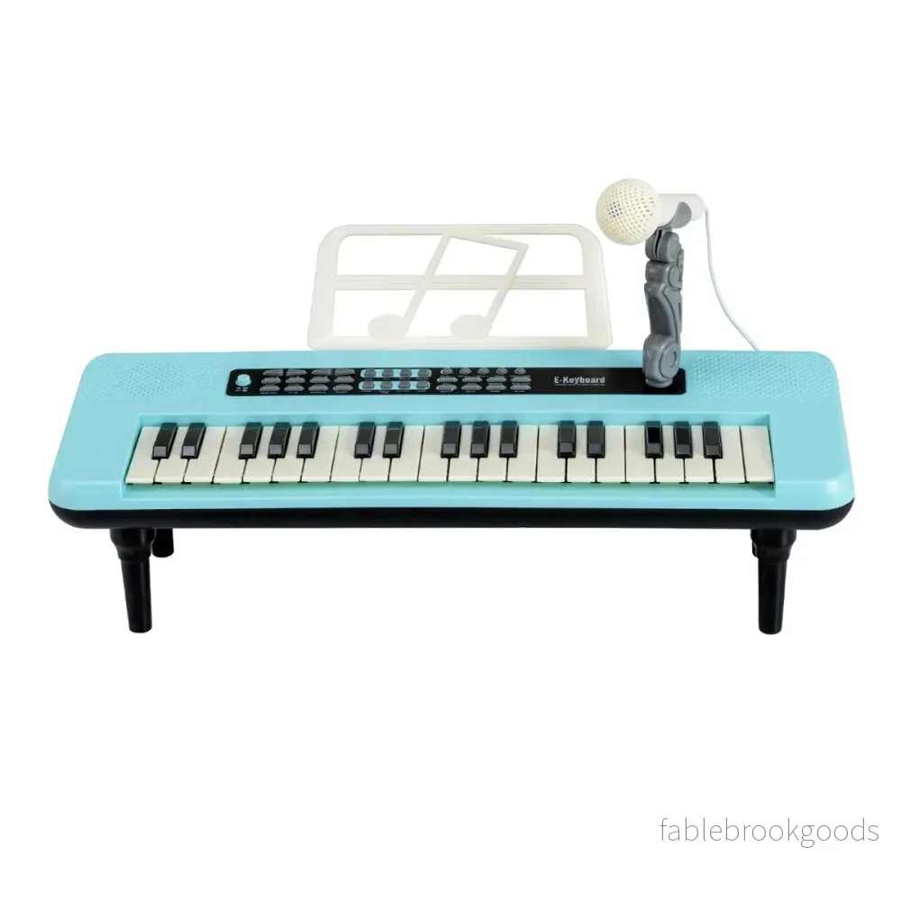tangent – elektronisk piano med mikrofon och notställ avtagbar ben – 37 – Blå