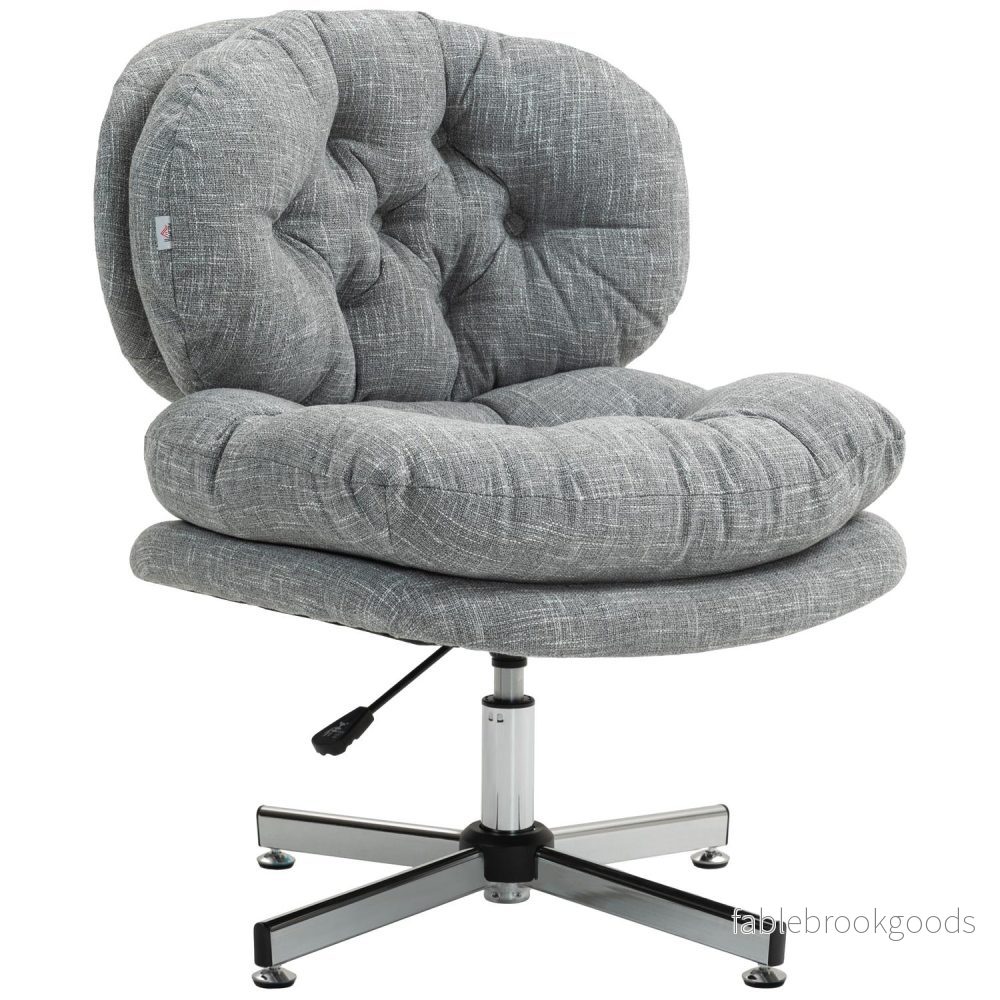 Ergonomisk kontorsstol, höjdjusterbar, grå linne Ergonomisk kontorsstol, höjdjusterbar, grå linne
