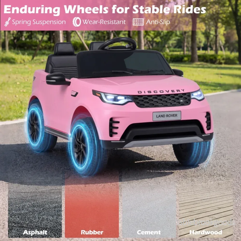 12V – Land Rover Barn Elbil Fjäderdrift LED Musik Trådlöst från år – 3 – Rosa - Bild 3