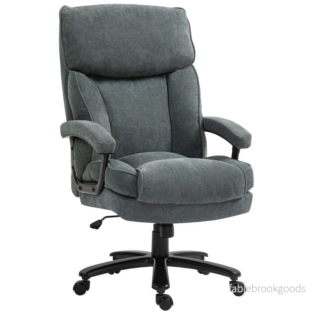 Ergonomisk grå kontorsstol, linnelook, höjdjusterbar Ergonomisk grå kontorsstol, linnelook, höjdjusterbar