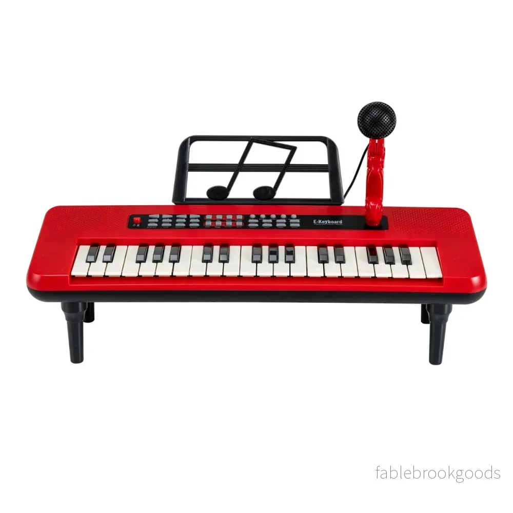 Tangent – Elektronisk Piano med Mikrofon och Notställ Avtagbar Ben – 37 – Röd
