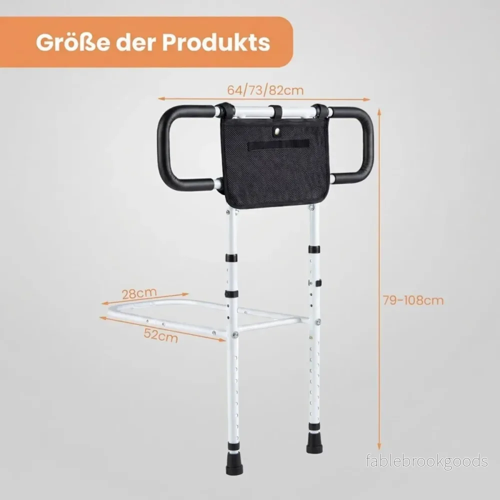 Hopfällig – sängräcke för äldre, sänghandtag med avtagbar förvaringsficka – Vit - Bild 2