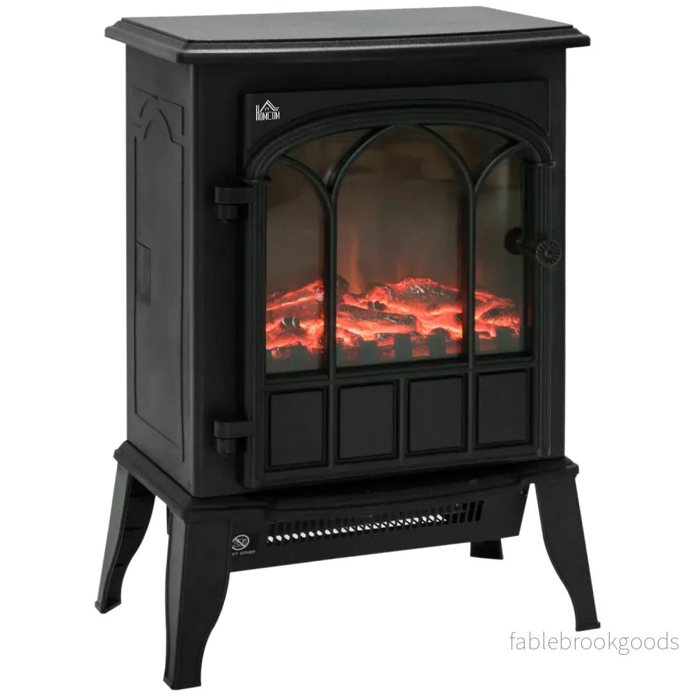 Elektrisk öppen spis, 2000W, LED-flamma, Lågbrus, Metallsäkerhet