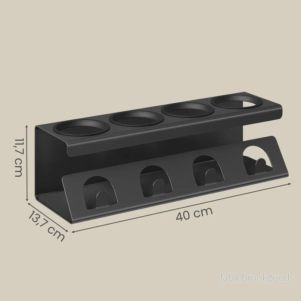 Flessenhouder - 13,7 x 40 x 11,7 cm - Staal en PP-kunststof - Zwart - Maximaal draagvermogen 5 kg - Bild 3