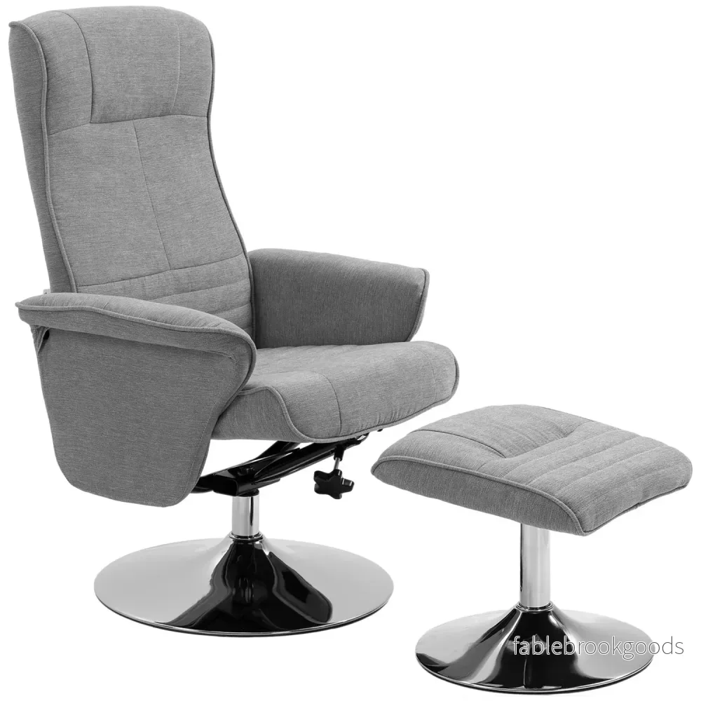 Velvet Grey Liggande TV-stol, Vridbar, Stöder 150 kg