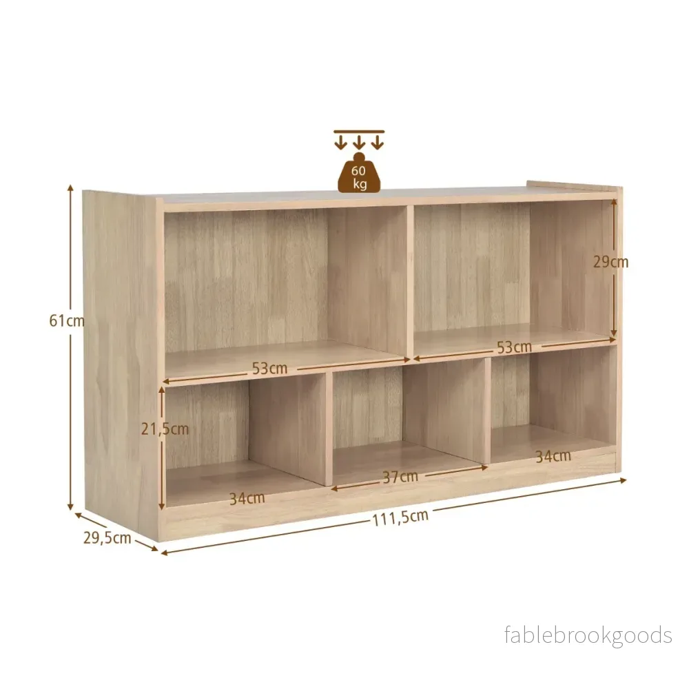 Träleksaksskåp – barnhylla med fack – 5 111 x 30 x 61,5 cm – Natur - Bild 3