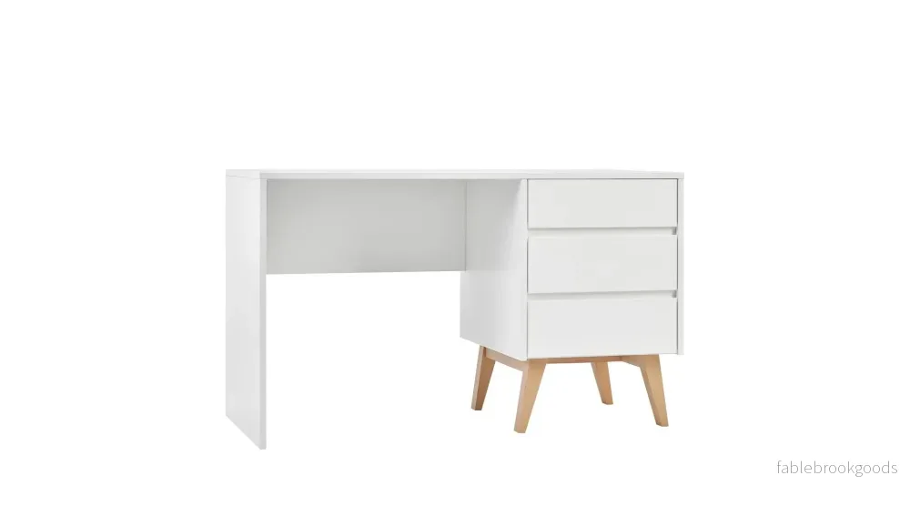 Sara desk + 3 drawer, White color