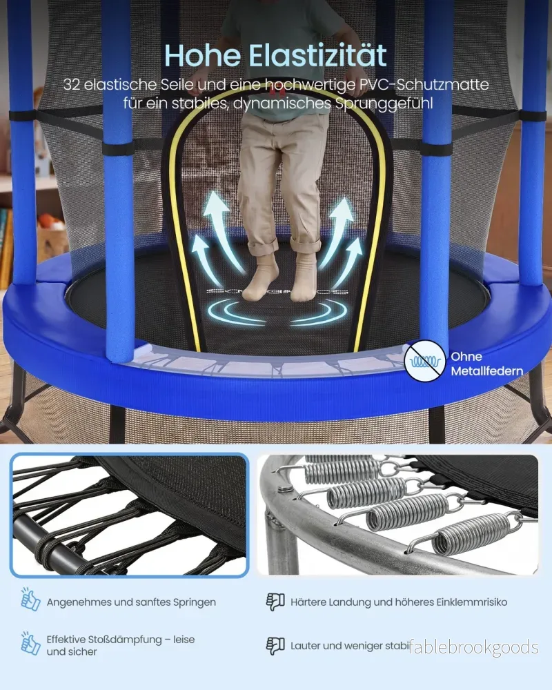 Kindertrampoline - 174 cm - Met Veiligheidsnet - Randbescherming - Blauw - Bild 3