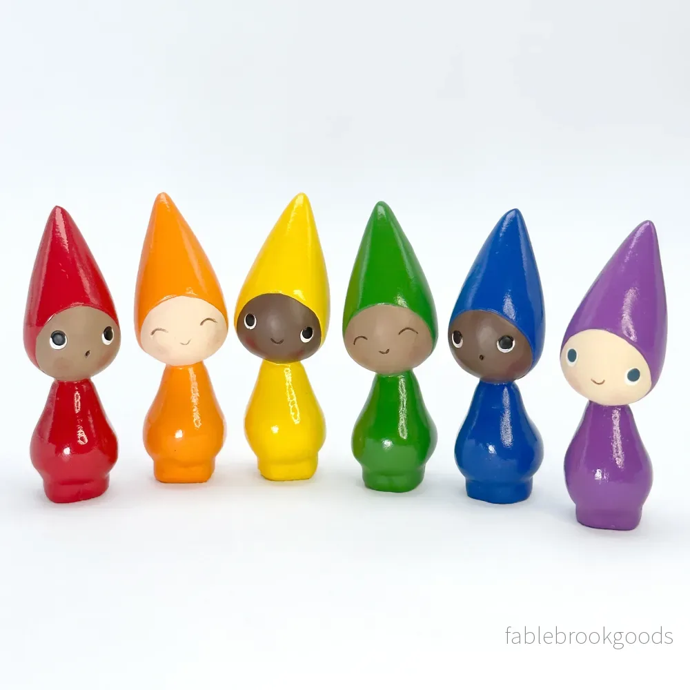 Små Peggy regnbåge 6cm (6-pack)