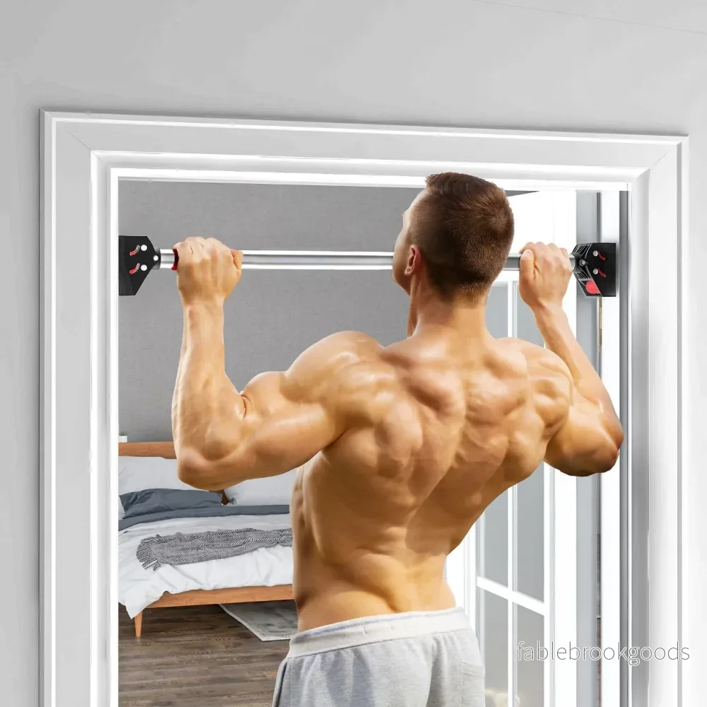 Justerbar stålpull-up-stång, halkfri, dörr- eller väggfäste - Bild 2