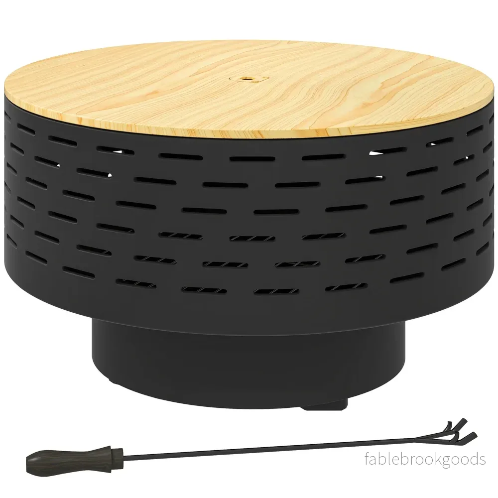 Eldgrop i rostfritt stål med grill, 60 cm – Gnistskydd Eldgrop i rostfritt stål med grill, 60 cm – Gnistskydd