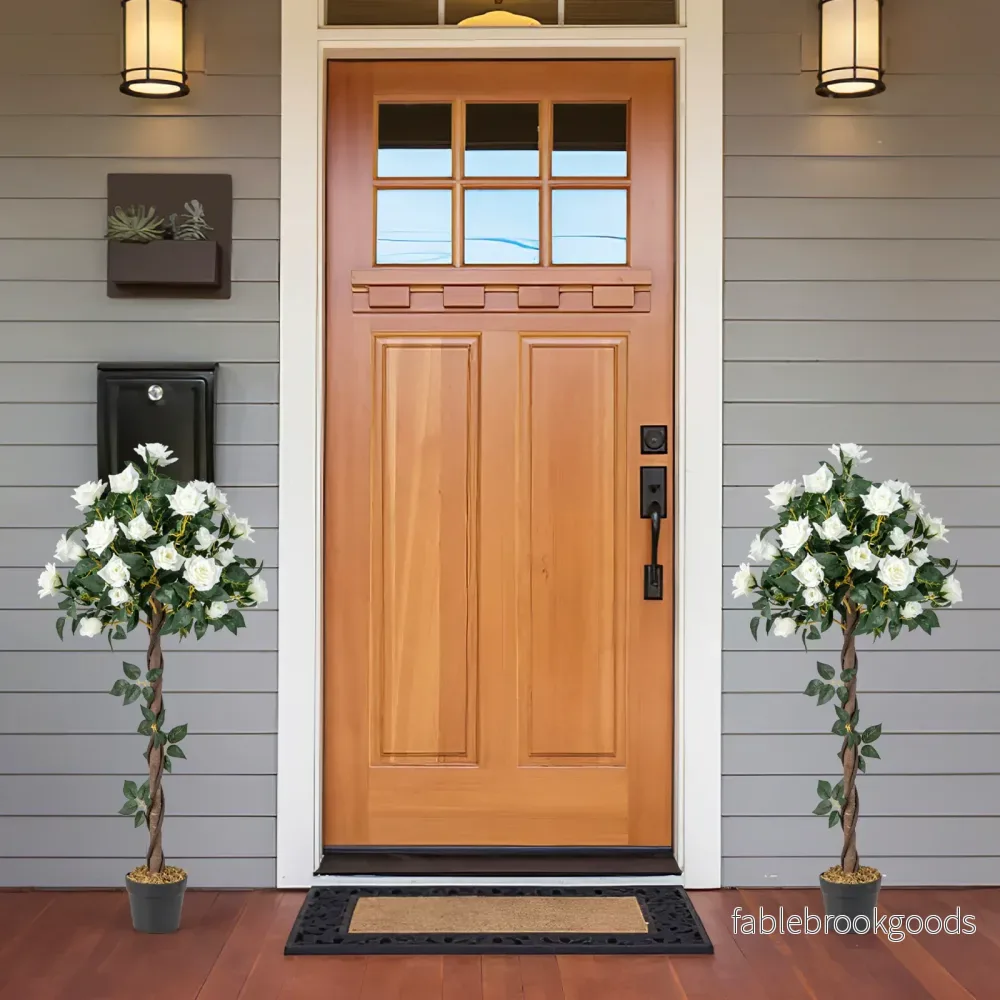 Rosenbaum – med vita rosor konstträd blommor konstgjort blomträd – 120 cm – Vit - Bild 3
