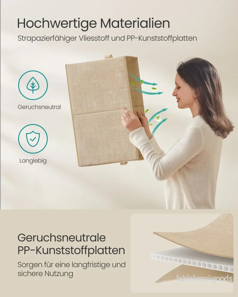 Förvaringsboxar Set om 3 – Platssparande – Sandbeige - Bild 3