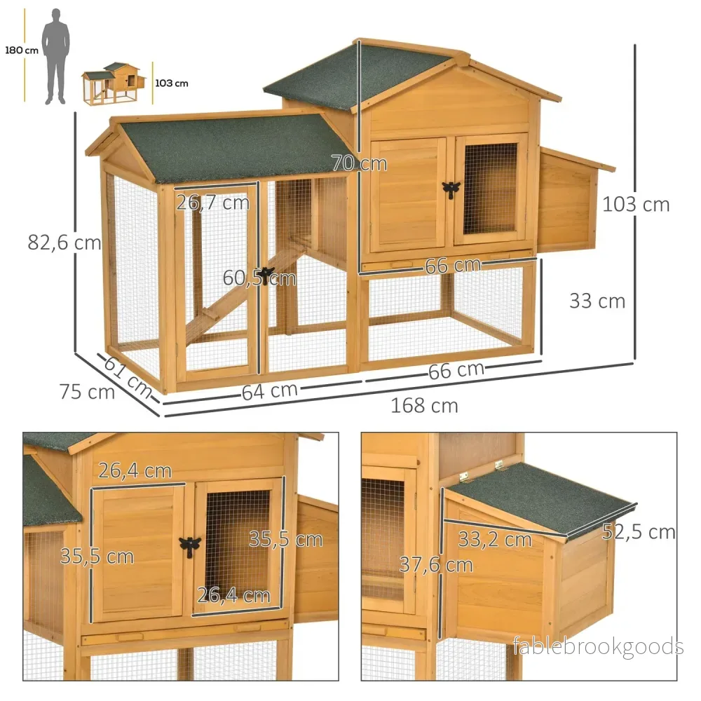 Bantam Chicken Coop, Gran Wood, Fönster & Nesting Box - Bild 3