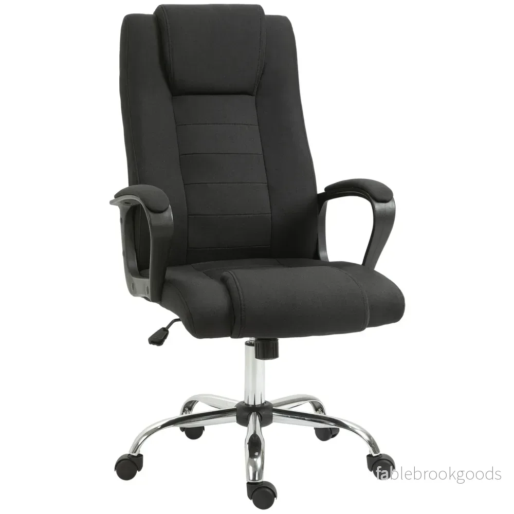 Ergonomisk svart kontorsstol med nackstöd, höjdjusterbar Ergonomisk svart kontorsstol med nackstöd, höjdjusterbar