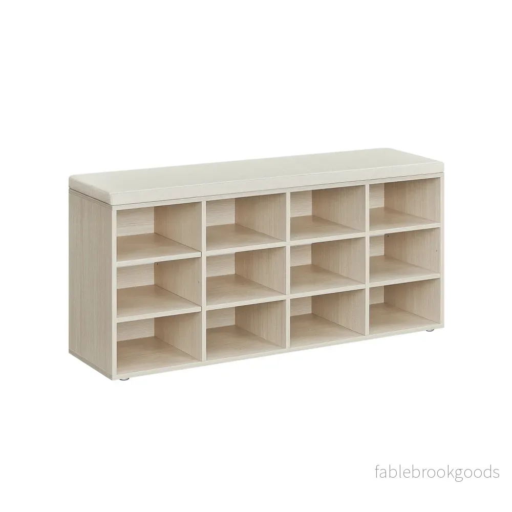 Skoställ med sits – 30,3 x 104 x 48 cm – naturbeige
