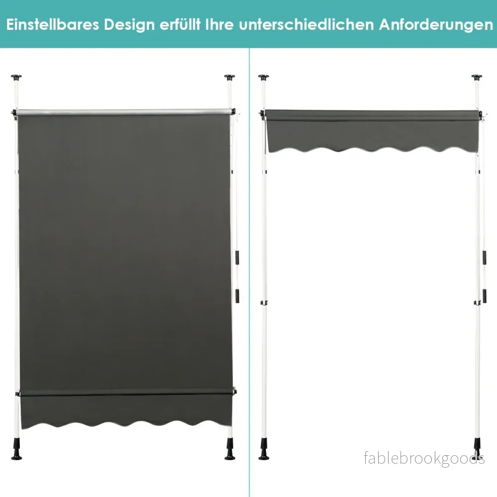 Utdragbart – solskydd med vev höjdjusterbar markis – 150 x 120 cm – Grå - Bild 2