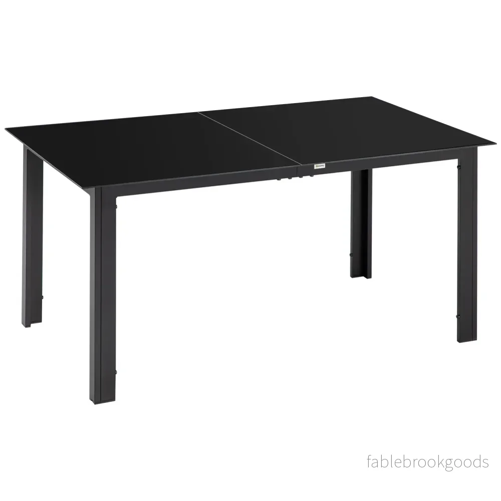 Utomhusmatbord i aluminium för 6, Glasskiva, Svart Utomhusmatbord i aluminium för 6, Glasskiva, Svart