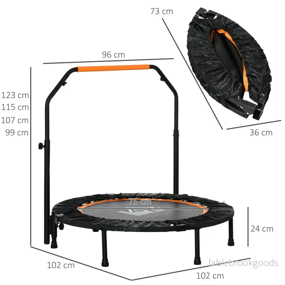Fitnessstudsmatta med justerbart handtag – 102 cm, 100 kg gräns - Bild 3