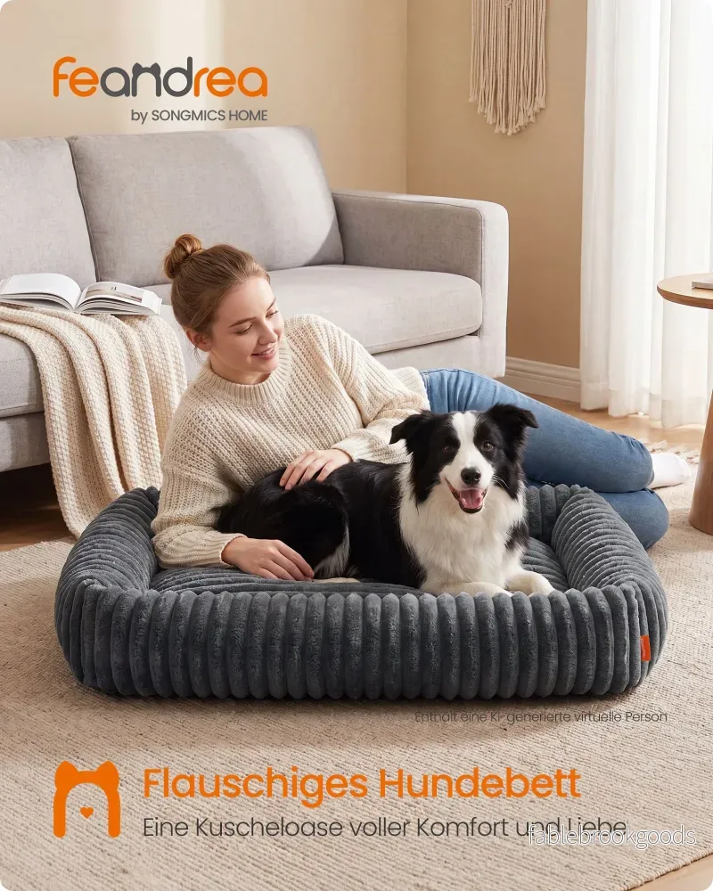 Hondenmand - Orthopedisch en Wasbaar - Met Verhoogde Randen - Loodgrijs - 106 x 75 x 20 cm - Bild 2