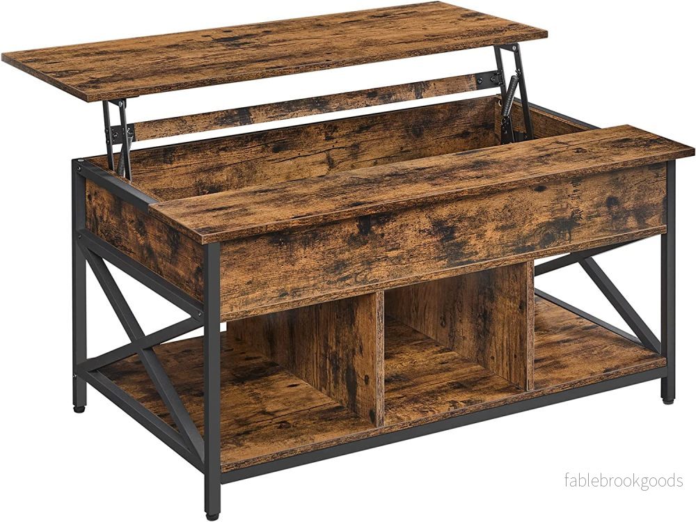Soffbord – Med dolt förvaringsutrymme – Vintage brun-svart Soffbord – Med dolt förvaringsutrymme – Vintage brun-svart