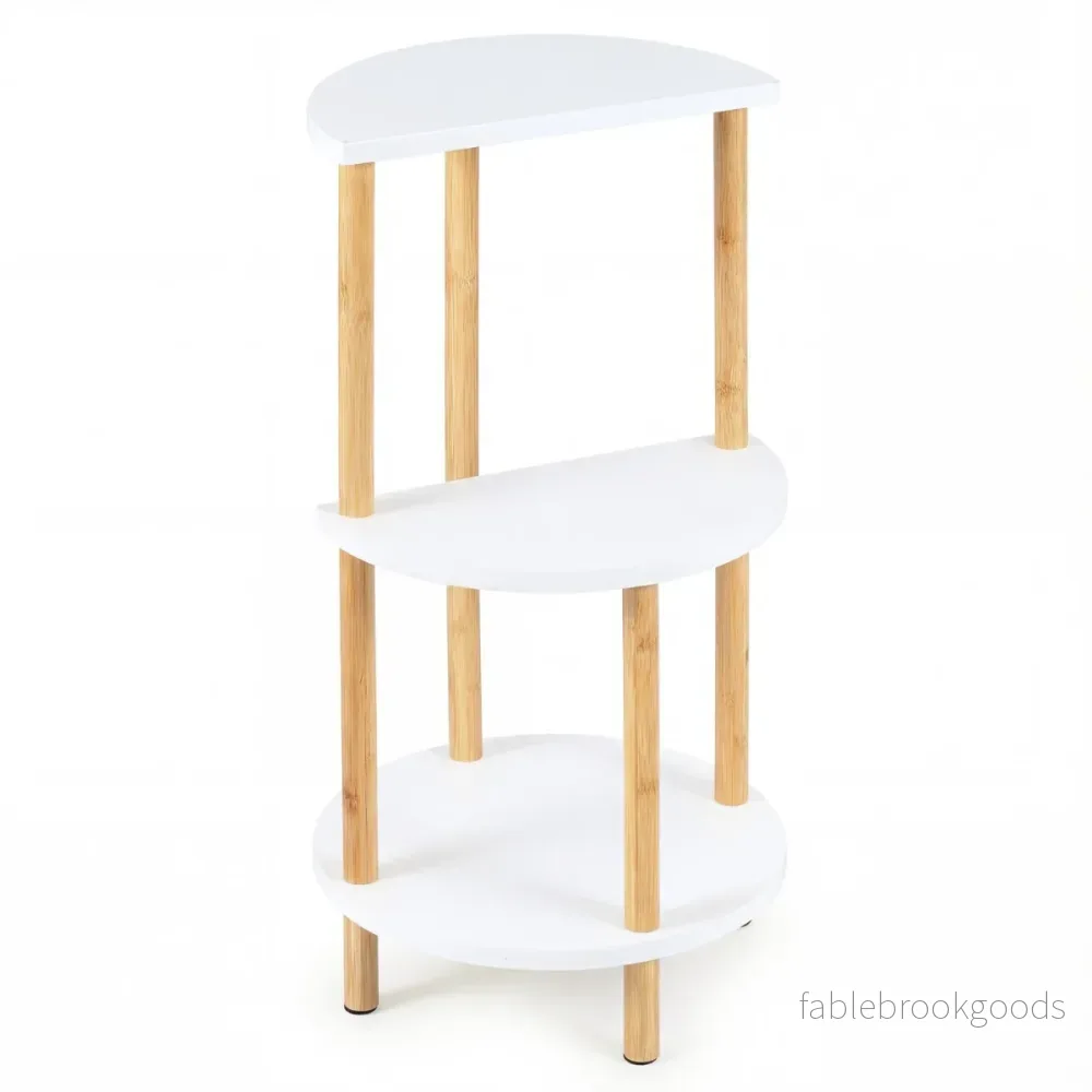pack – sidobord våningar runt i bambu Nattduksbord Soffbord + – 2 3 – Natur + vit