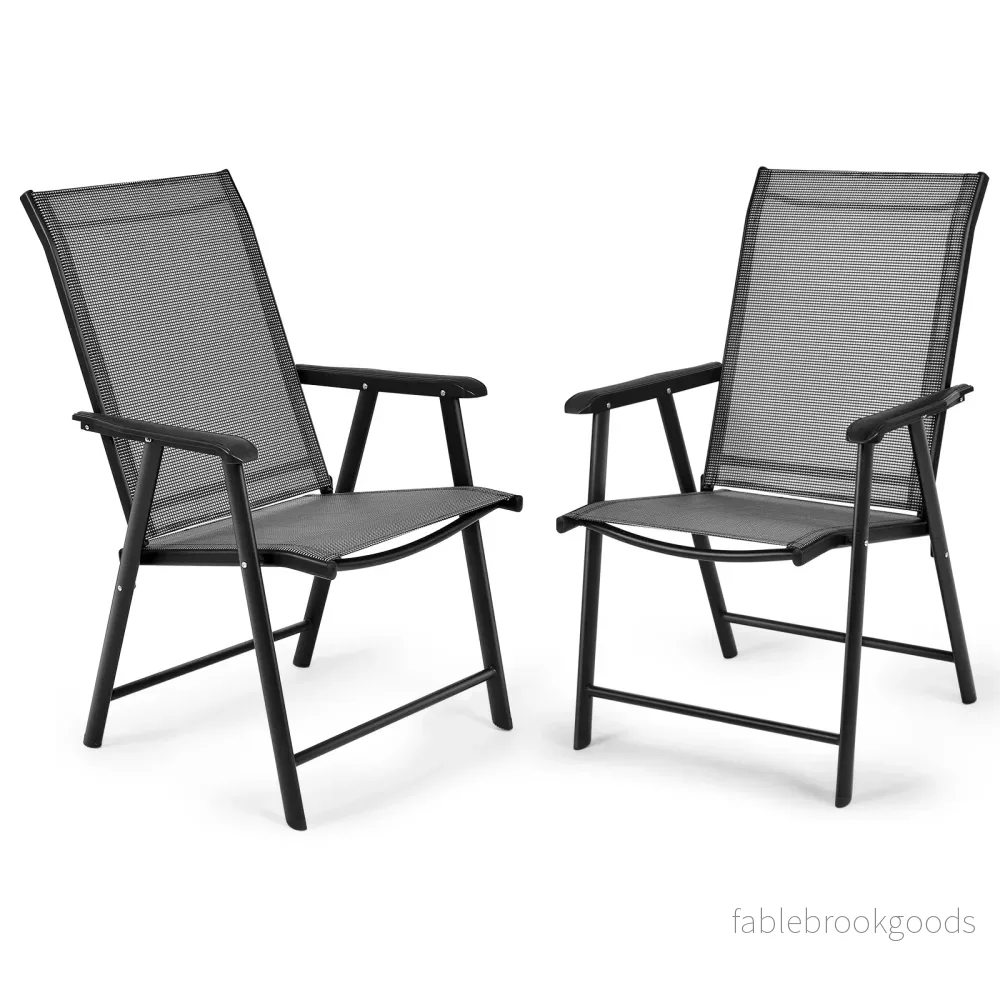 pack – hopfällbara stolar Trädgårdsstol Fällstol Uteplatsstol för campingturer Campingstol – 2 – Grå - Bild 2